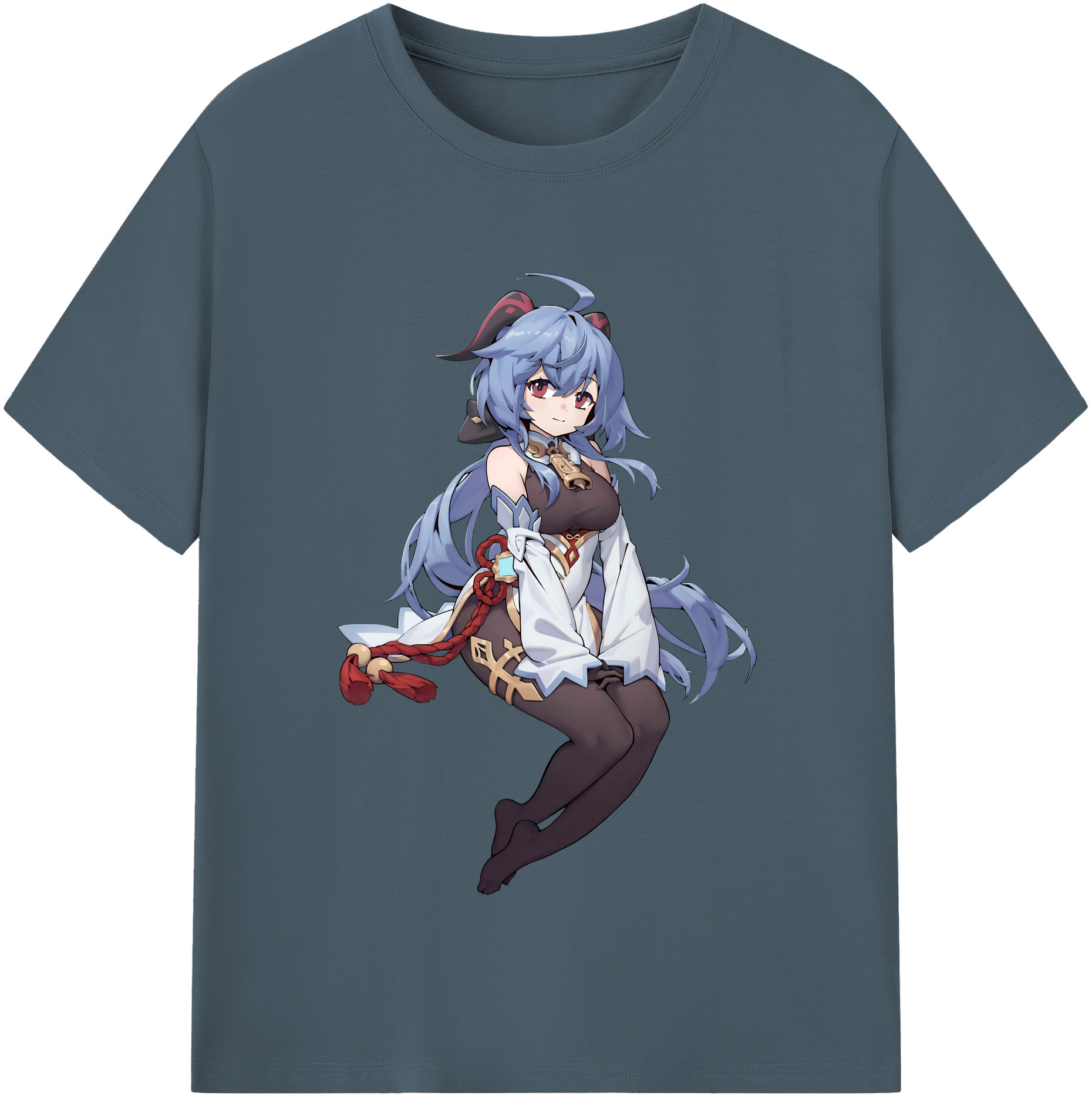げんし神 甘雨 かんう genshin Ganyu 綿100％半袖Tシャツ（フロントプリント）